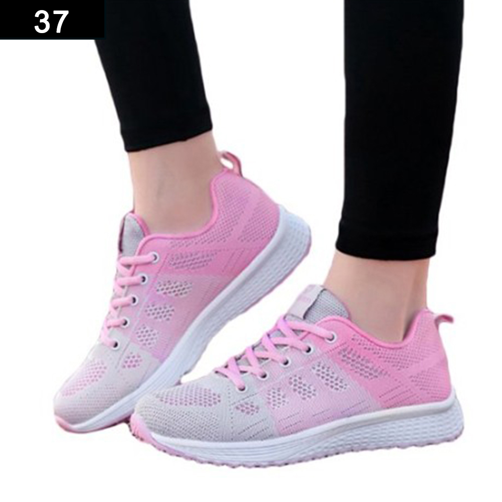 Details about  / Women/'s Chunky Heel Sneakers Lace Up Running Low Top Sport Gym Trainers Shoes